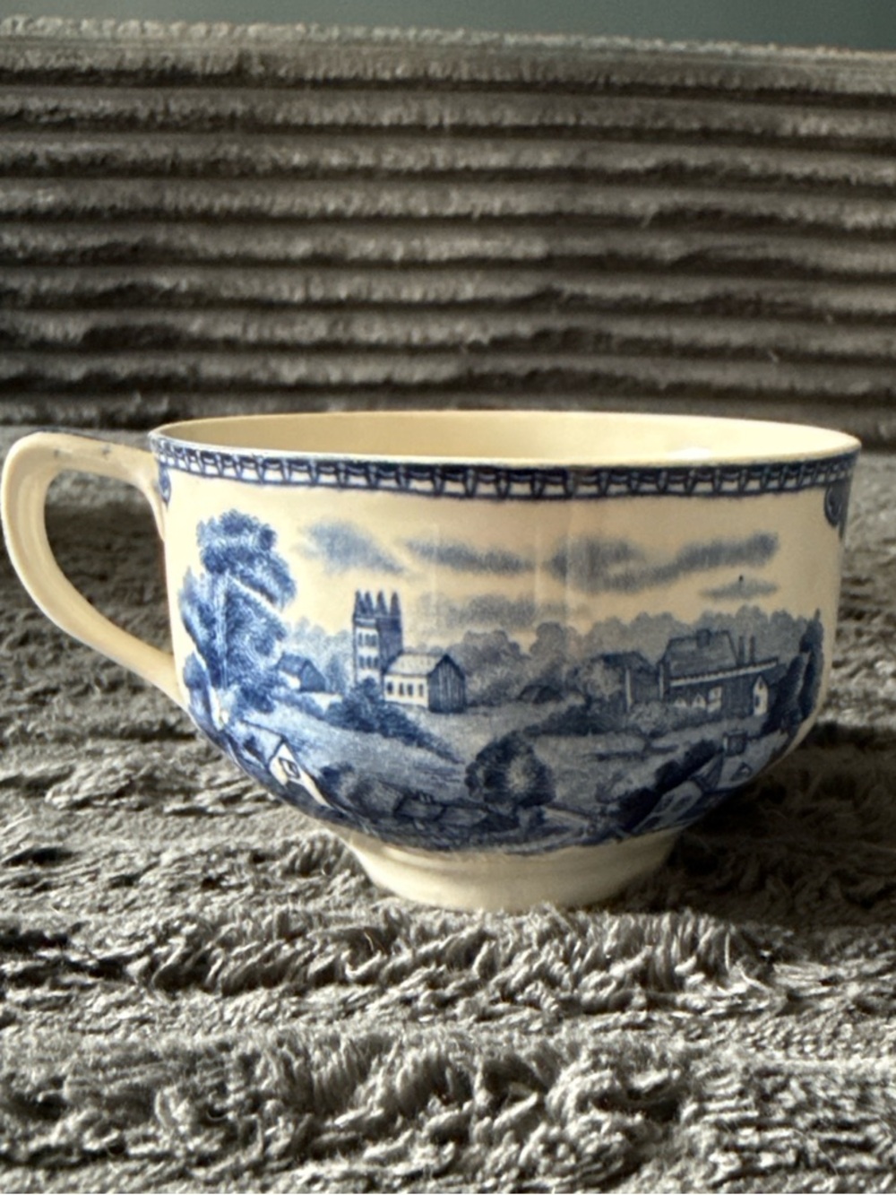 Vintage Churchill England Blue White Teacup